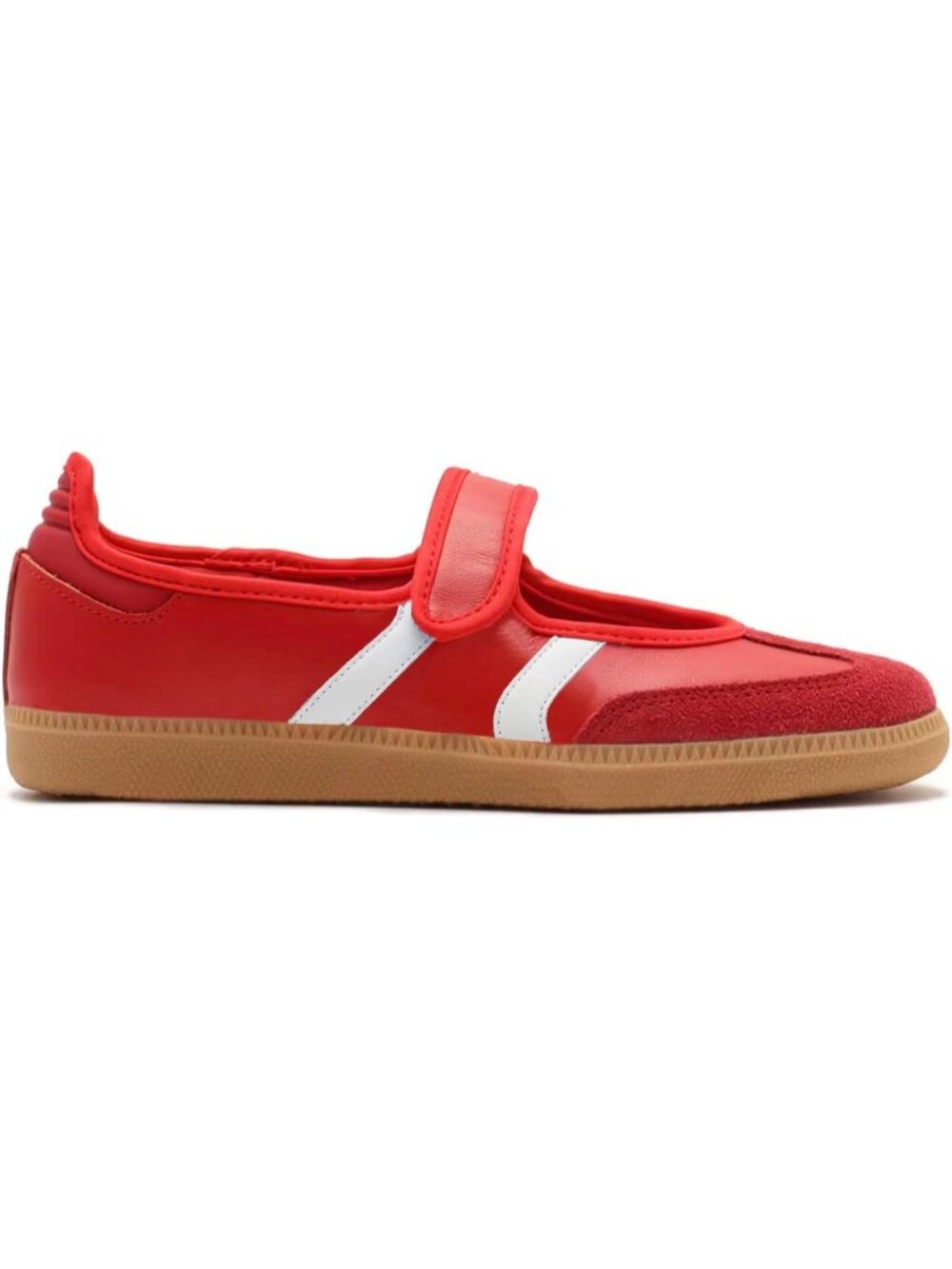 Women Red Faux Suede Slip On Ballet Flats Walking Retro Vintage Fashion Sneakers